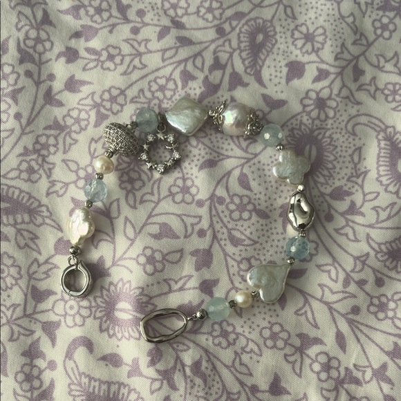 Jewelry - Elegant Silver and Pearl Charm Bracelet